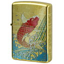 Zippo ジッポー 本金蒔絵 鯉 カープ 伝統工芸 和柄 ゴールドタンク 2LAG-CARP プレゼント 贈り物 男性 かっこいい オプション購入で名入れ可