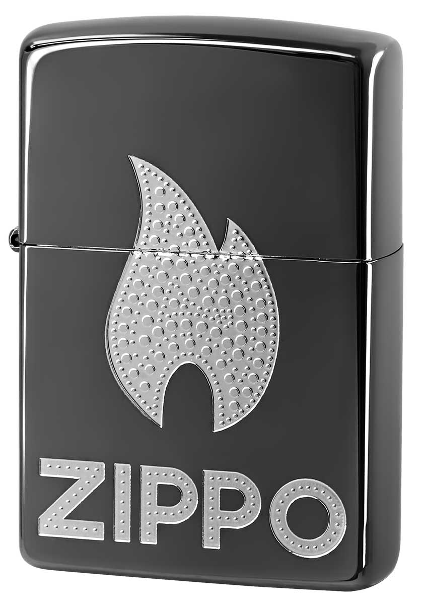 Zippo ジッポー 定番 ZIPPO LOGO Flame Silver 2BKS-Z zippo ジッポ ライター オプション購入で名入れ可 メール便可