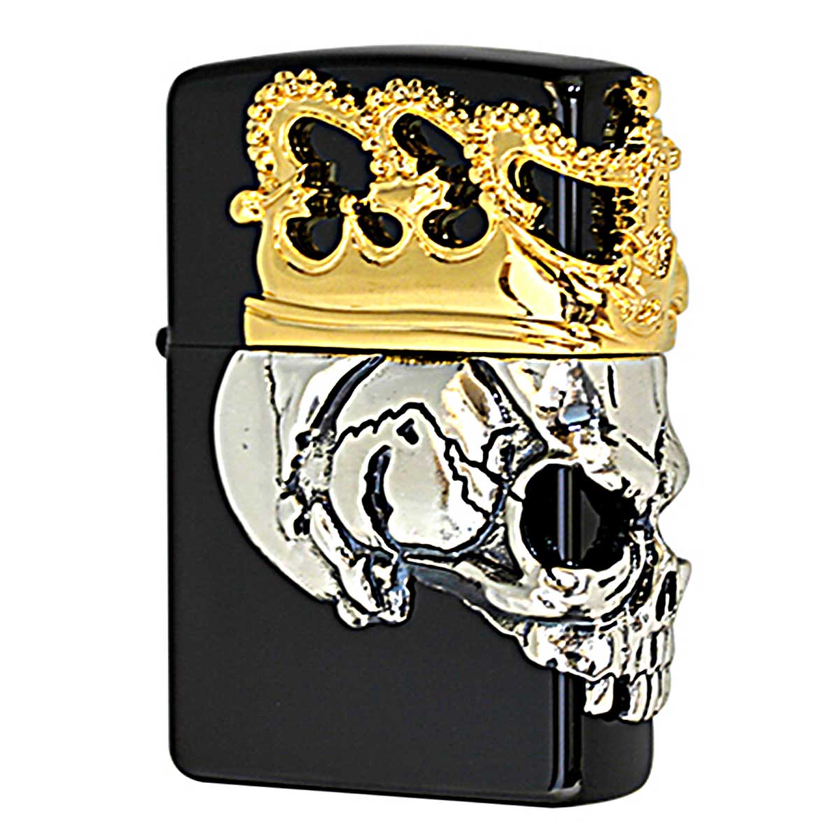 Zippo ジッポー スカル ドクロ 骸骨 スカルクラウン メタル チタンブラック Skull Crown BBZ-スカルKA2..