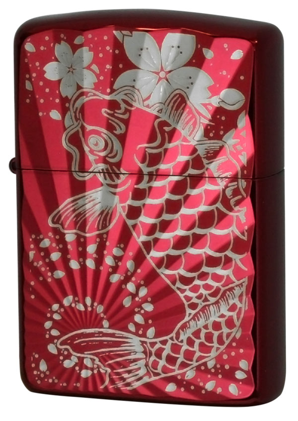 Zippo ジッポー 和柄 鯉桜 Carp Cherry blossoms 162KS-RD zippo ジッポ ライター オプション購入で名入れ可