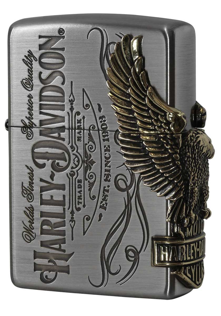 Zippo ジッポー バイク 車 JAPAN 2018 NEW MODEL Harley Davidson ハーレーダビッドソン サイドメタル HDP-75 zippo ジッポ ライター オプション購入で名入れ可