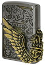 Zippo ジッポー メタル系 SKULL(ドクロ系)Fortune Head フォーチュンヘッド コンビネーション古美 Ni＆BS zippo ジッポ ライター オプション購入で名入れ可