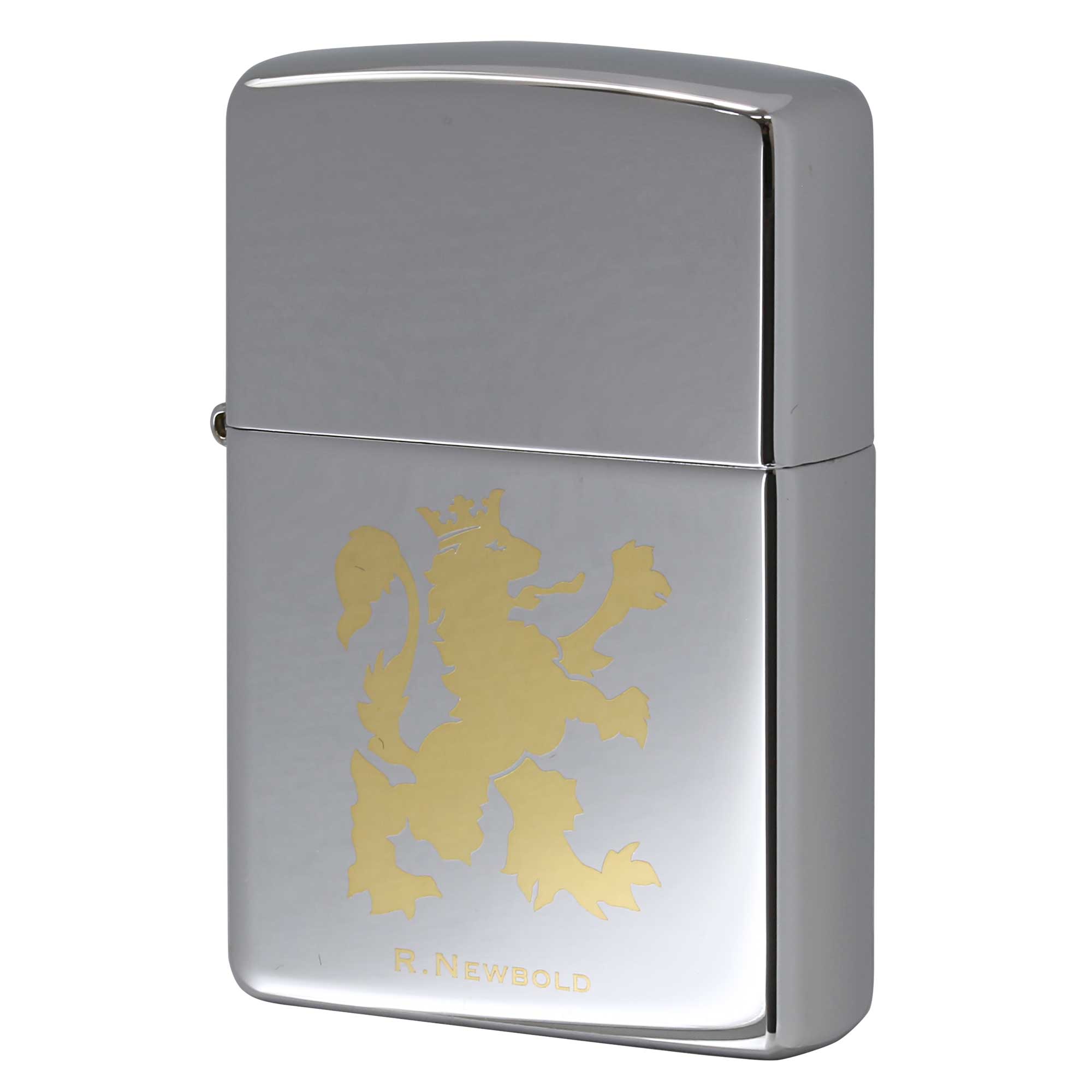 絶版/ヴィンテージ Zippo ジッポー 【中古】 2003年製造ZIPPO R.Newbold アールニューボールド #250 ライオン ゴールド