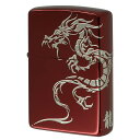 絶版/ヴィンテージ Zippo ジッポー 【中古】 2023年製造龍 ドラゴン 2面連続加工 レッドイオンコーティング 銀サシ