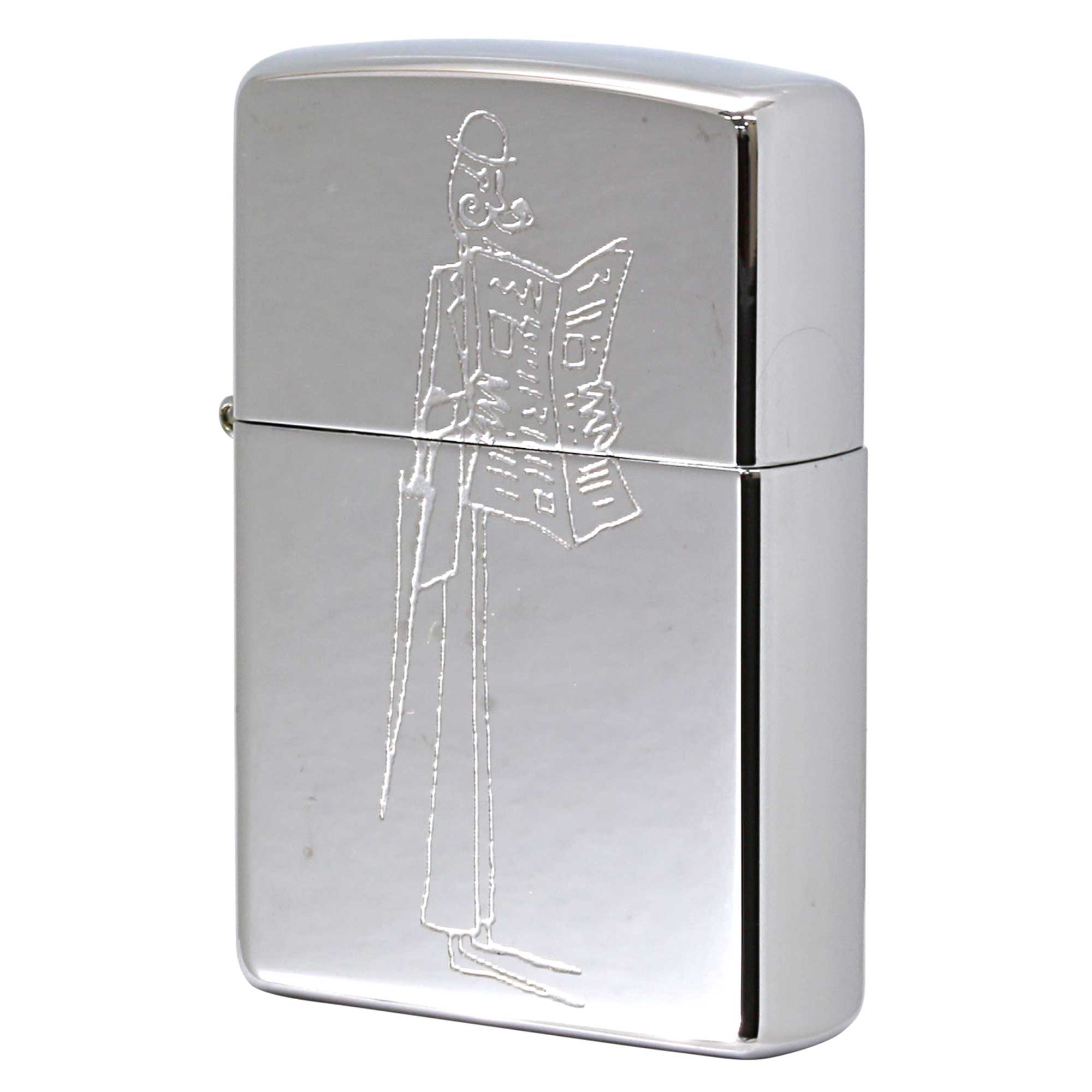 絶版/ヴィンテージ Zippo ジッポー 【中古】 2003年製造ZIPPO Paul Smith ポール・スミス 試作品 ビジネスマン 新聞を読む人