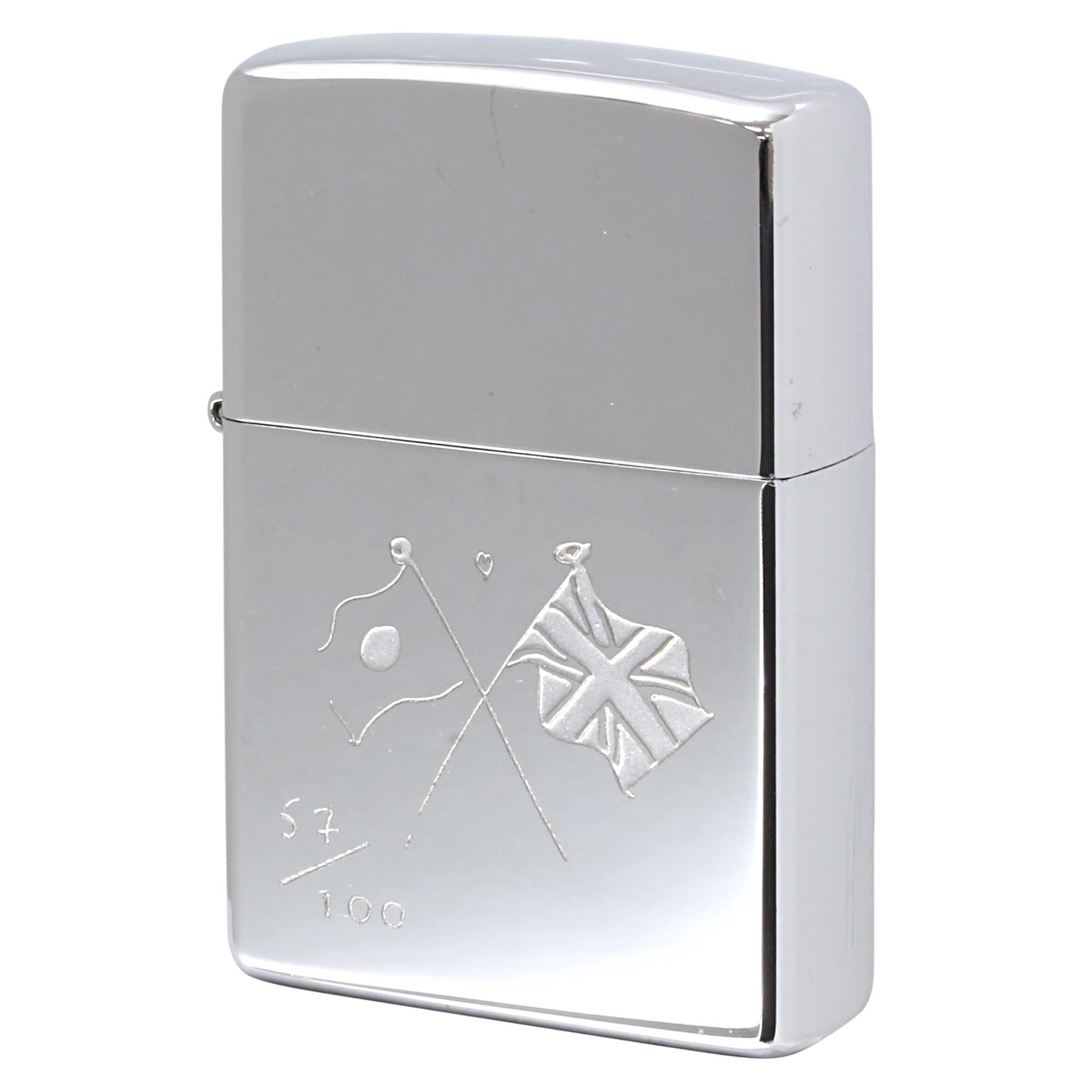 絶版/ヴィンテージ Zippo ジッポー 【中古】 1999年製造ZIPPO Paul Smith 日本＆英国旗 神戸ショップ15周年記念 シリアルナンバー No.57