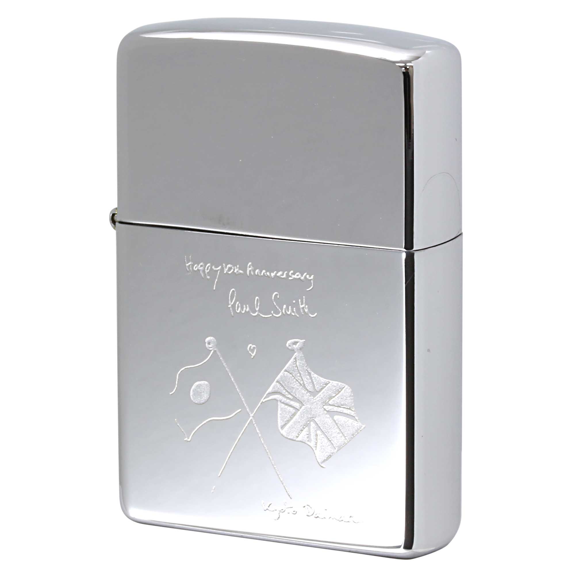絶版/ヴィンテージ Zippo ジッポー 【中古】 1998年製造ZIPPO Paul Smith 日本＆英国旗 京都大丸 記念モデル