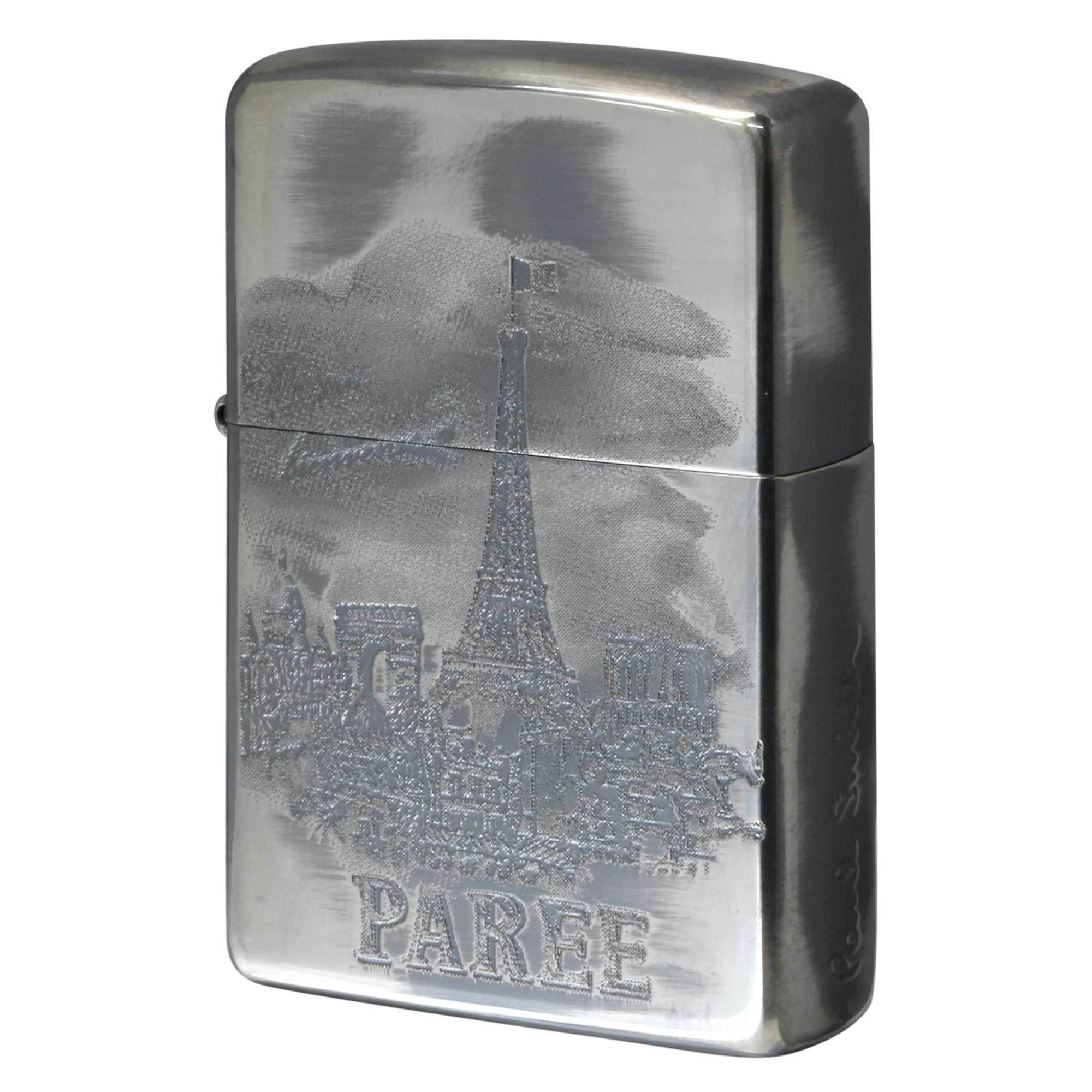 絶版/ヴィンテージ Zippo ジッポー 【中古】 2009年製造ZIPPO Paul Smith エッフェル塔 PAREE 銀メッキ