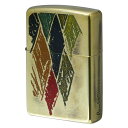 絶版/ヴィンテージ Zippo ジッポー 【中古】 2007年製造Paul Smith 真鍮 カラフルアーガイル柄 エッチング4色