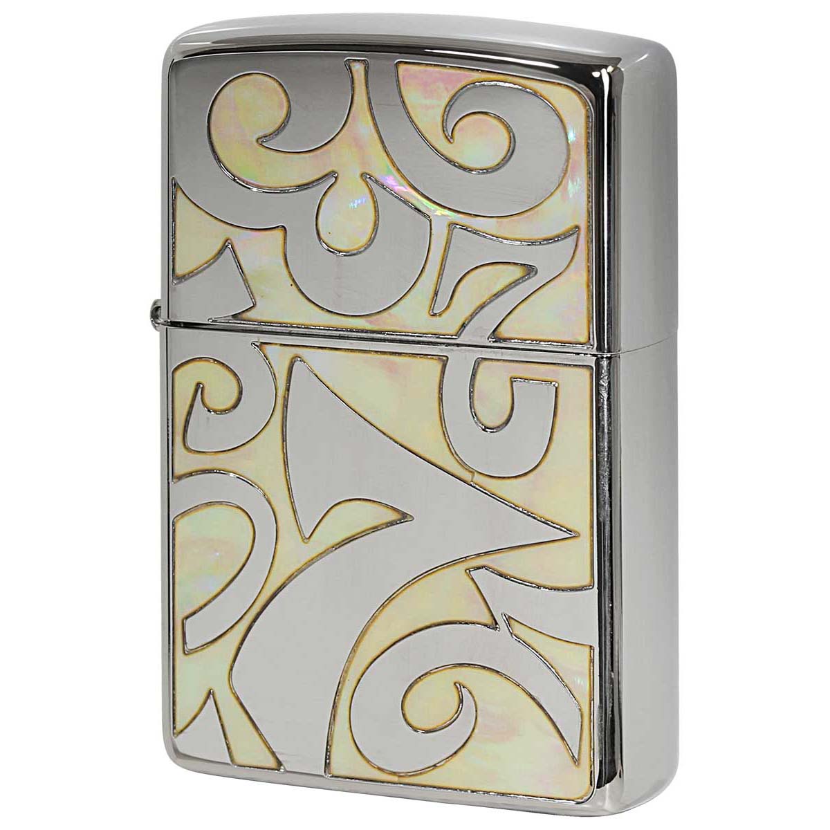 Zippo ジッポー シェル 貝 インレイ 象嵌 ダイアル 数字 ナンバー シルバー ホワイト SHELL DIAL B SDZ-WH プレゼント 贈り物 女性 シンプル オプション購入で名入れ可