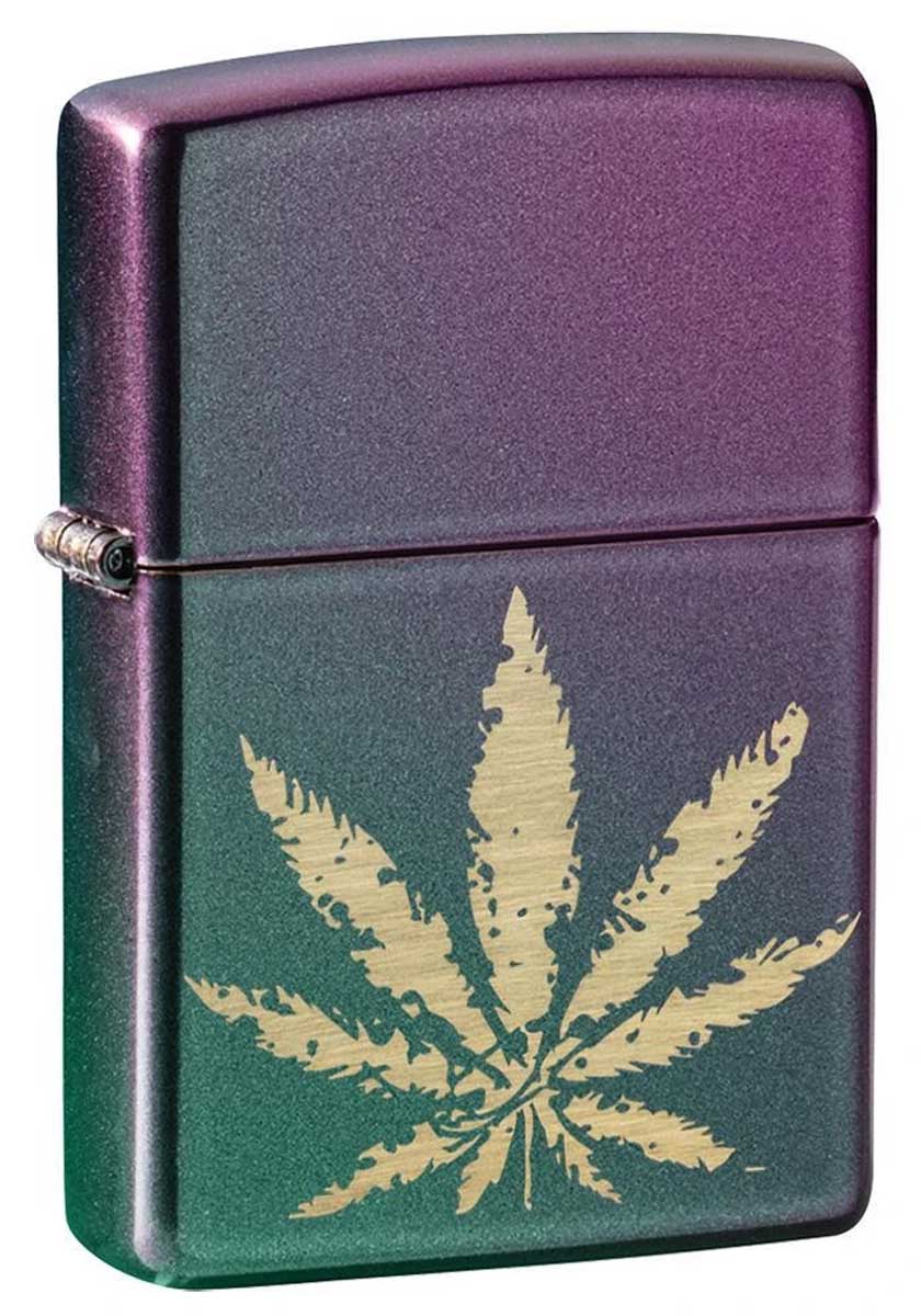 Zippo Wb|[ USf Counter Culture Marijuana Leaf On Iridescent Violet 49185 zippo Wb| C^[ IvVwŖ [։