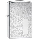 Zippo ジッポー ベネチアン Venetian High Polish Chrome 鏡面 ポリッシュ 352 プレゼント 贈り物 男性 女性 シンプル USAモデル 定番 オプション購入で名入れ可 メール便可