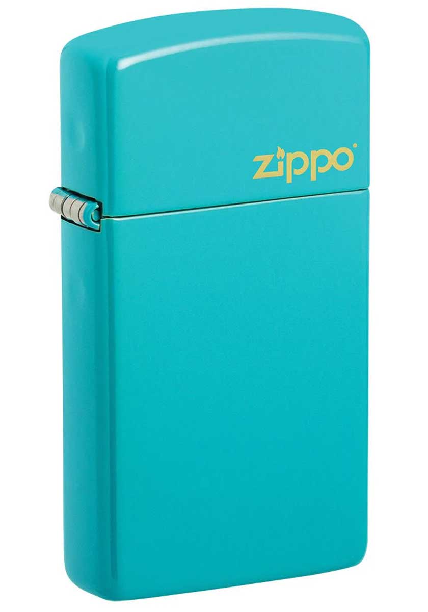 Zippo Wb|[ USf Flat Turquoise Matte Logo Slim 49529ZL zippo Wb| C^[ IvVwŖ [։