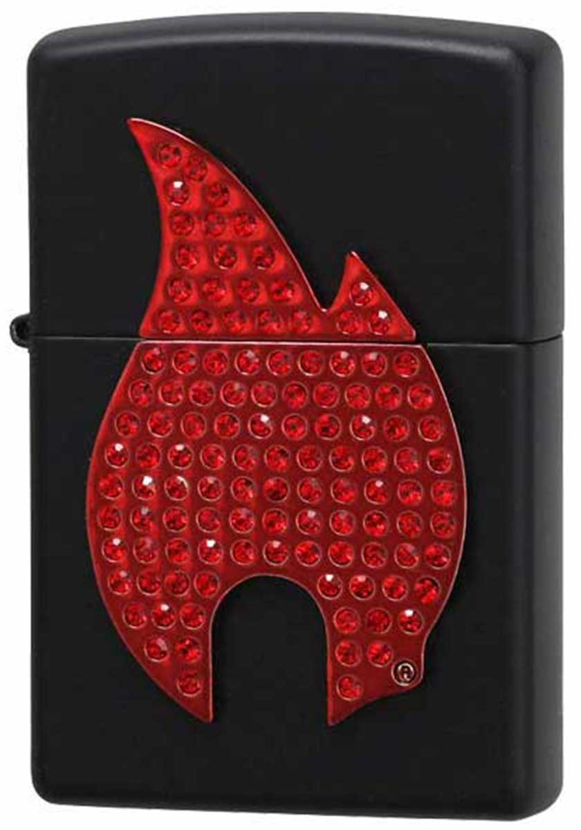 Zippo ジッポー USモデル 定番 Flame Emblem with Red Crystals 29106 zippo ジッポ ライター オプション購入で名入れ可 メール便可