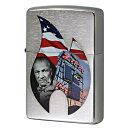 Zippo ジッポー 炎 アイコンフレーム アメリカ国旗 ジョージ・グランド・ブレイズデル Zippo Flame Collage ブラッシュドクローム 29075 プレゼント 贈り物 男性 女性 かっこいい USAモデル オプション購入で名入れ可 メール便可