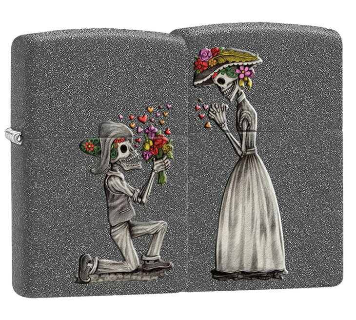 ペア zippo Zippo ジッポー USモデル ペア Day of the Dead Skulls Set 28987 zippo ジッポ ライター オプション購入で名入れ可