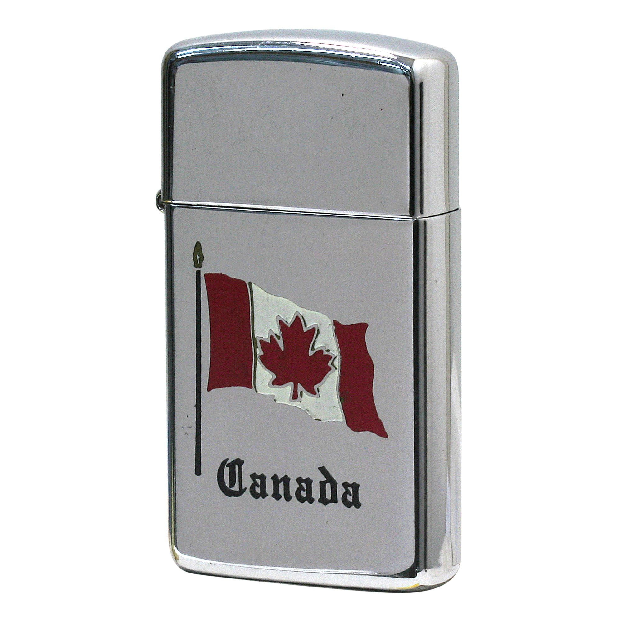 絶版/ヴィンテージ Zippo ジッポー 【中古】 2000年製造Canada カナダ国旗 スリムタイプ