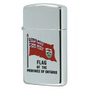 絶版/ヴィンテージ Zippo ジッポー 【中古】 1992年製造カナダ製造 州の紋章シリーズ FLAG ONTARIO オンタリオ州 鏡面 スリム