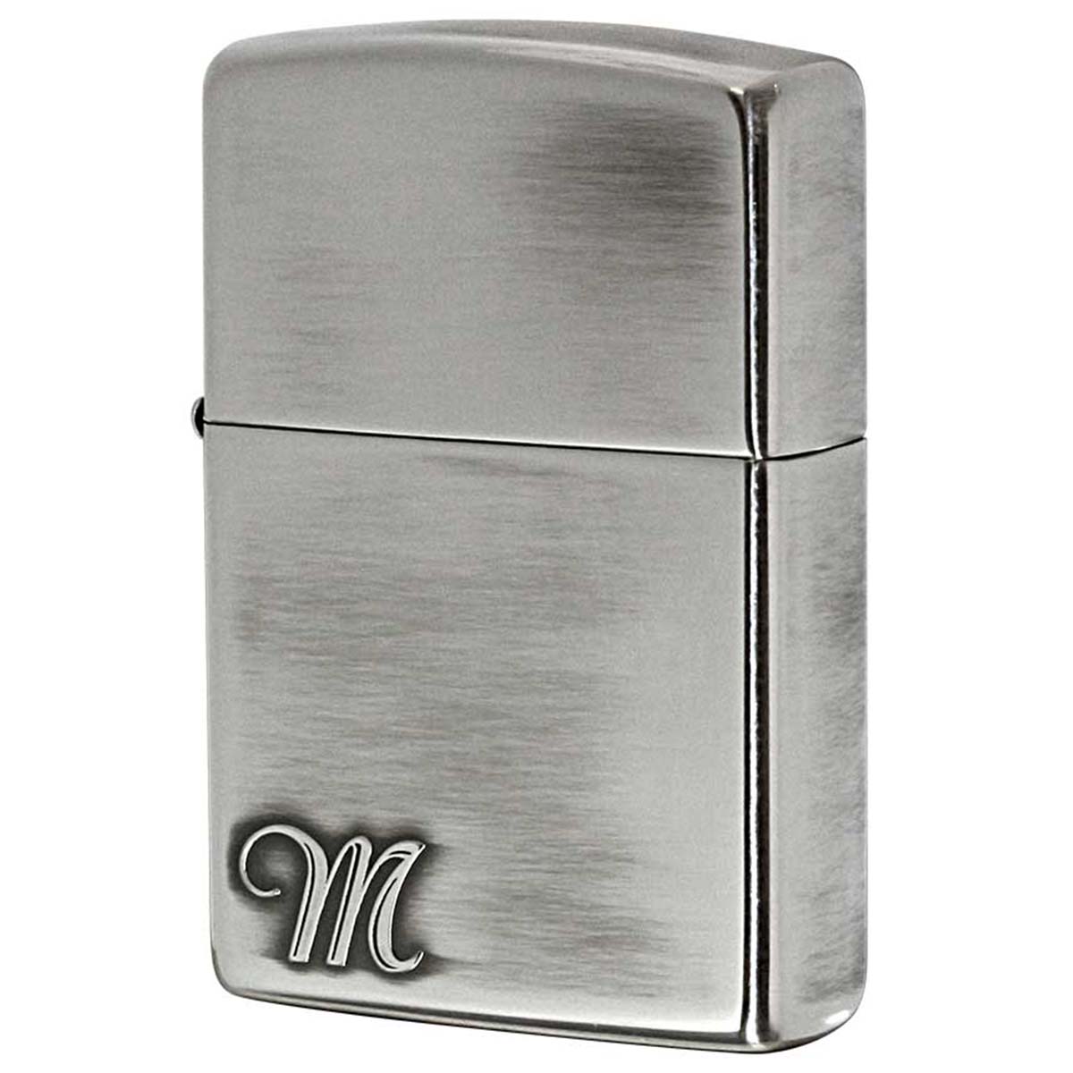 Zippo ジッポー アルファベット イニシャル The alphabet M シルバーいぶし 80021 プレゼント 贈り物 男性 女性 シンプル オプション購入で名入れ可 メール便可