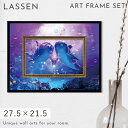ラッセン 絵画 27.5×21.5cm ギフト クリスチャン・リース・ラッセン アートパネル 海 マリン モダン 北欧 インテリア 玄関 おしゃれ 額縁付き 壁掛け クリスチャン・リース・ラッセン ビッグアート「ドルフィン コンパニオン(Sサイズ)」 父の日