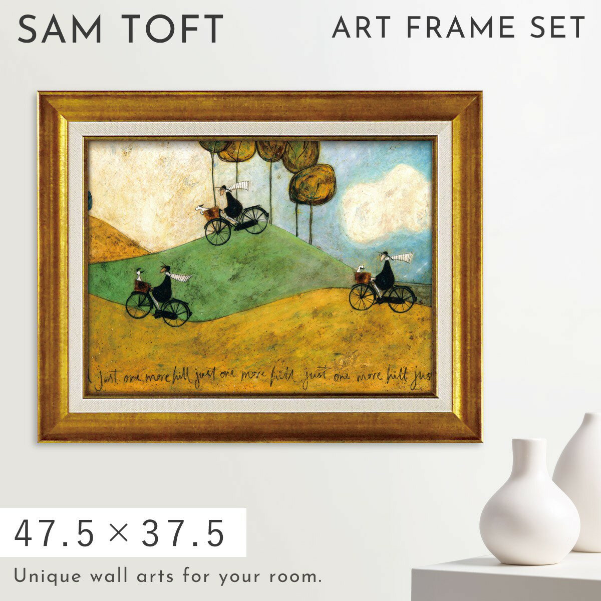 Rakuten - サムトフト 絵画 絵 47.5×37.5cm 【ジャスト ワンモア ヒル】アートパネル アートフレーム 壁掛け おしゃれ 犬 アートボード インテリア ポスター モダン 大きい 大型サイズ アンティーク 玄関 飾る イギリス作家 ST-08032 アートボード ギフト プレゼント 新築祝