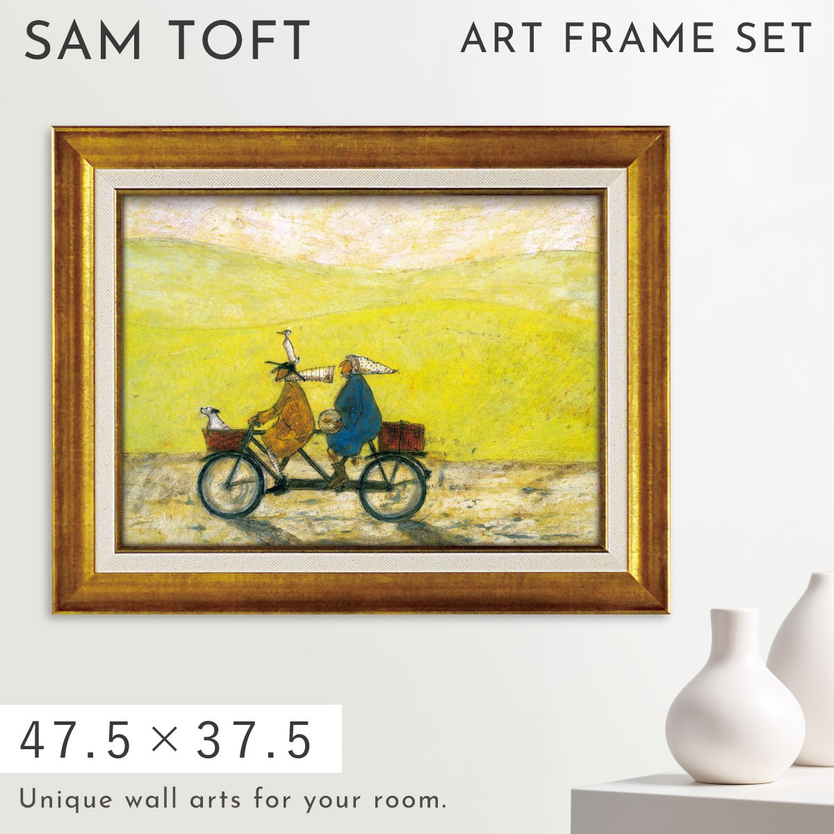 Rakuten - サムトフト 絵画 絵 47.5×37.5cm 【ごきげんな日】アートパネル アートフレーム 壁掛け おしゃれ 犬 アートボード インテリア ポスター モダン 大きい 大型サイズ アンティーク 玄関 飾る イギリス作家 ST-08033 アートボード ギフト プレゼント 新築祝