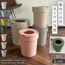 ゴミ箱 10L リビング 吊り下げ おしゃれ ゴミ箱 袋 見えない ゴミ箱に見えない 小さい スタッキング 持ち運び タップトラッシュ Lサイズ くすみカラー