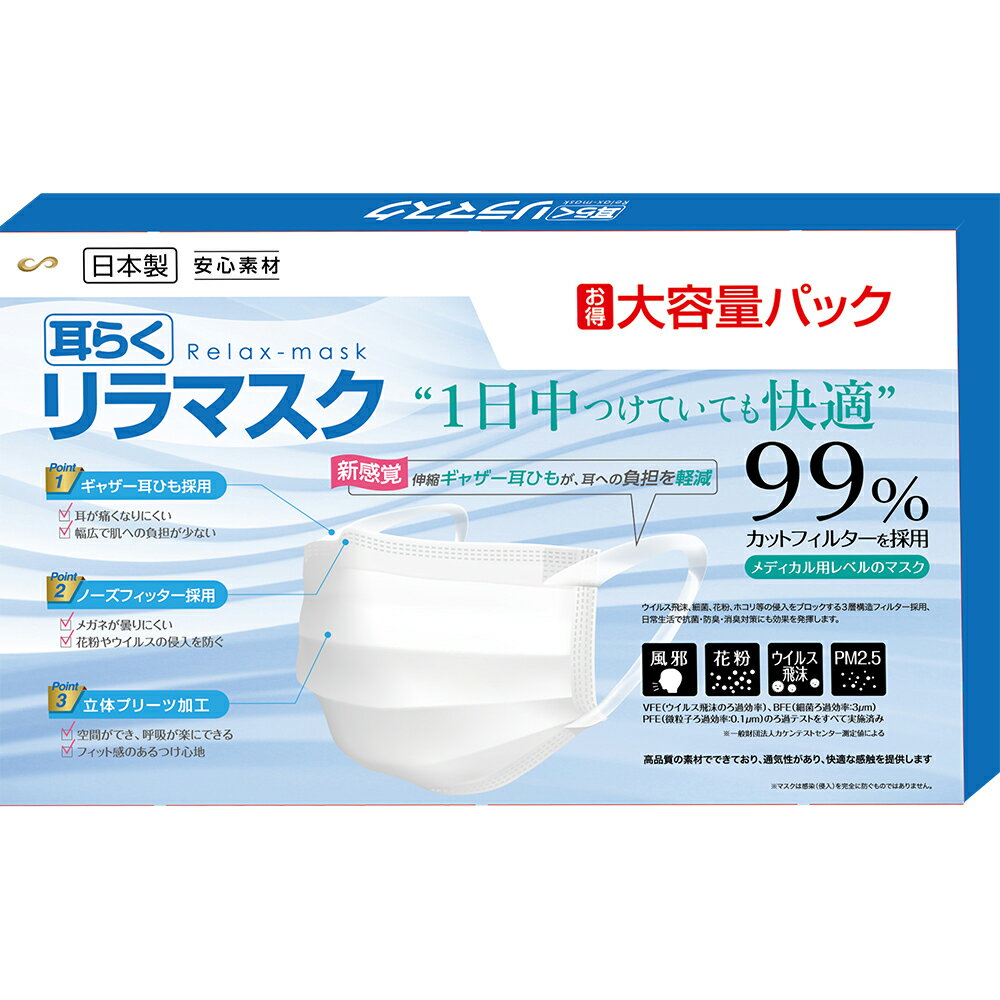 マスク XINS 日本製 60枚 織布 リラマスク CM掲載