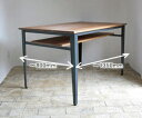 国産オリジナルオーダー家具 Rustic ダイニングテーブル 単品 ラスティックアイアン アイアンダイニングテーブル 棚板あり 1350×800 0220-dt-RI-104-135TN