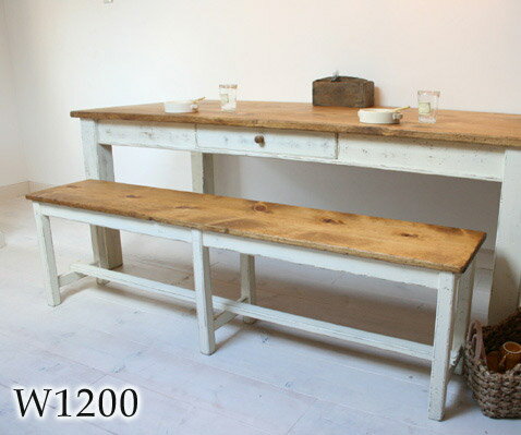 楽天照明　Lighting Market国産オリジナルオーダー家具 Rustic ロングベンチ 1200 ラスティックパイン 0220-ch-RT-304-120 ★★