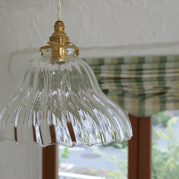 国産ガラスペンダントライトセット 0019クリア 電球1灯付属 15mono 0515-li-0019cl-m