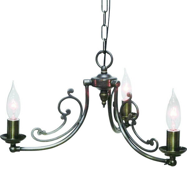 3灯照明灯具 クラシックスタイルシャンデリア（40Wx3灯）※電球別売 【2色展開】 147l-cp75a3