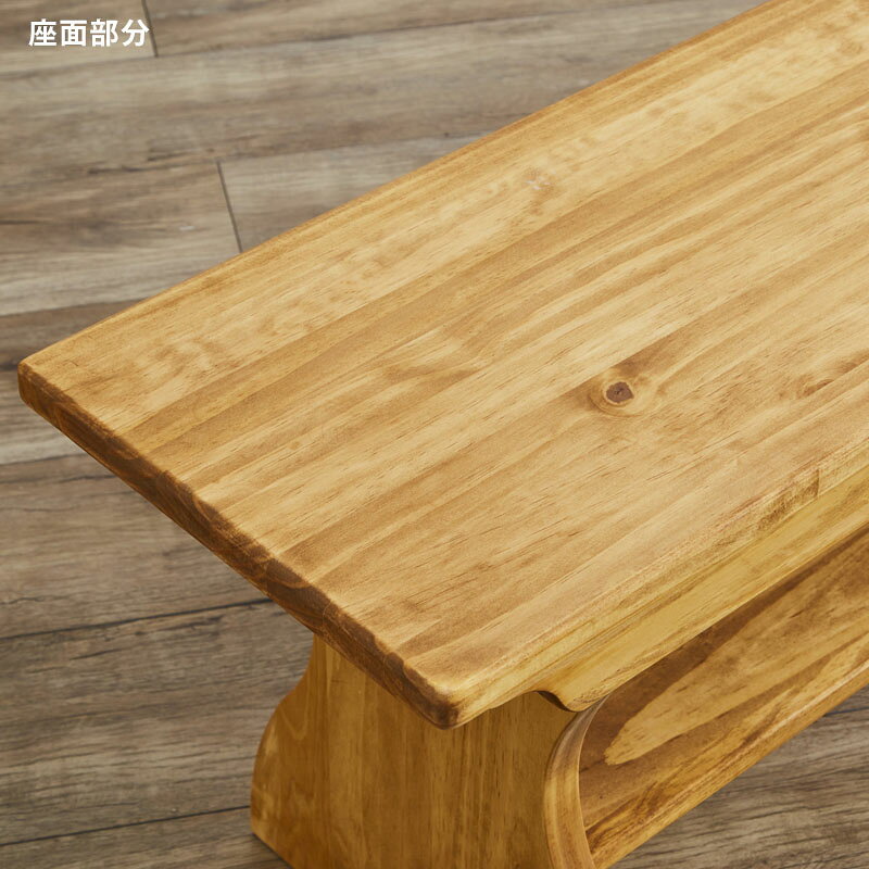 LOHASパイン家具 ベンチ 120【玄関前渡-M】 [3]
