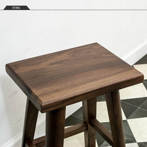 Bruno Walnut Stool ブルーノウォルナットスツール 椅子 踏み台 花台 キッチン リビング 906c-br-wnt-kaku-h43【玄関前渡送料無料-KS】 [2]