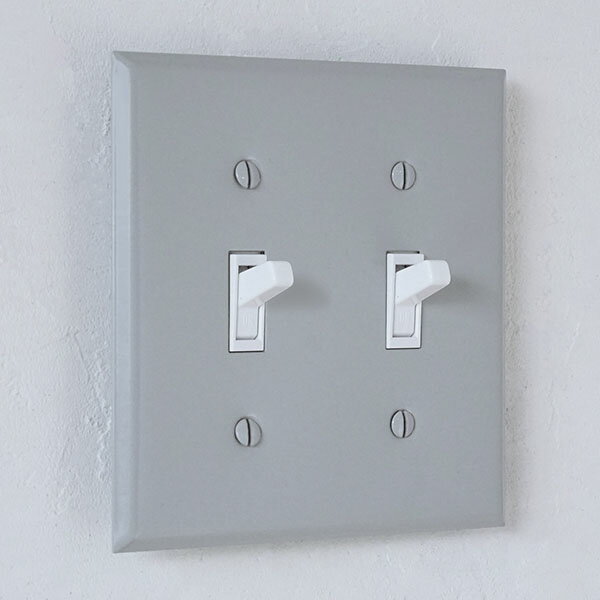 AXCIS アクシス スチール2口スイッチプレート グレー リノベーション リホーム 施工【取付電気工事必須】