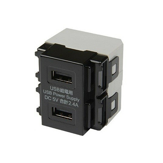 Rakuten - 埋込USB給電用コンセント　R3701-BK　大和電器/YAMATO DENKI　A2ポート（USB TypeA×2）　ブラック　☆USBコンセントシリーズ☆