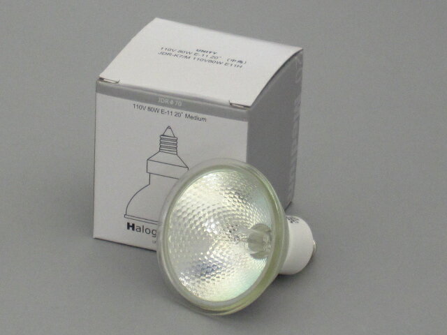 ダイクロハロゲンランプ　JDR-K7M110V80W-E11H　UNITY/ユニティ　JDR110V80W 径70mm E11 中角