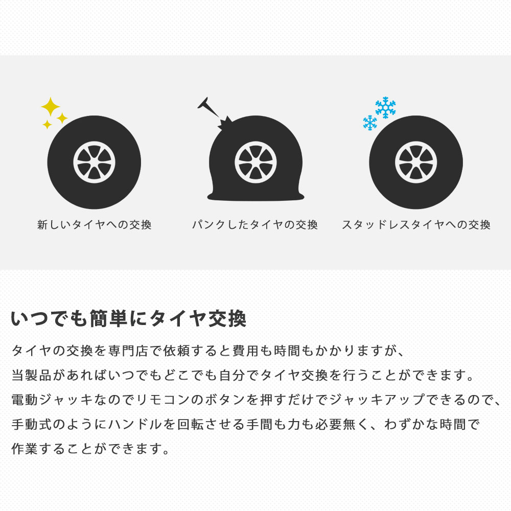 【スーパーSALE10%OFF】3点セット 電動ジャッキ＆インパクトレンチ タイヤスタンド カージャッキ 電動インパクトレンチ 油圧ジャッキ タイヤ交換 【送料無料】 [XG753XAA361]