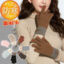 【20%OFFクーポン配布中!】手袋 レディース グローブ 裏起毛 ボア スマホ対応 英文字 保温 アウター カジュアル 防寒 防風 おしゃれ 暖かい コンフォ...