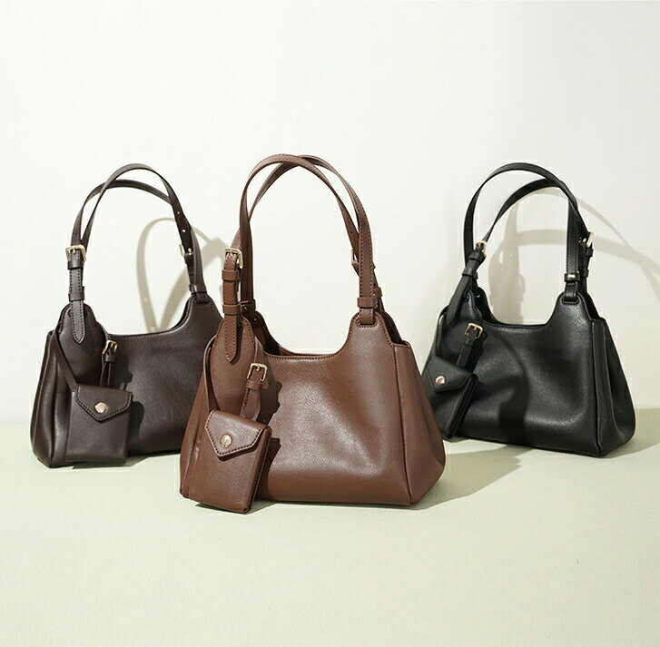 樂天商城 - 本革 ショルダーバッグ レディース ハンドバッグ 2way 肩掛けバッグ 斜め掛けバッグ 大きめ 牛革 ショルダー 斜めがけ 本革バッグ 大人可愛い 高見え レザーバッグ 通勤 仕事 オフィス ビジネス 上品 鞄 収納 ブラック コーヒー色 送料無料