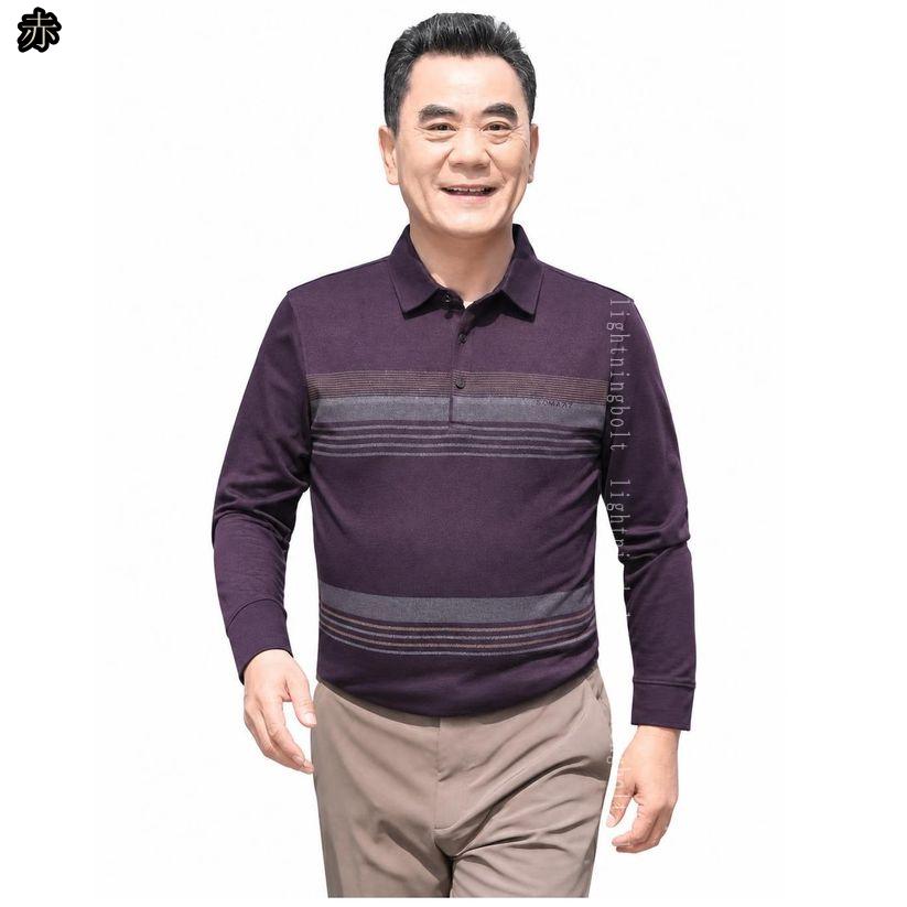 500円OFFクーポン ポロシャツ メンズ 長袖 体型カバー 紳士服 50代 60代 70代 お父さん 衿付き ボーダー シニア ファッション 春 秋 カジュアル トップス ゆったり 普段着 外出 敬老の日 プレゼント 大きいサイズ lightningbolt lightningbolt-10012159 ライトニング サンプル画像2