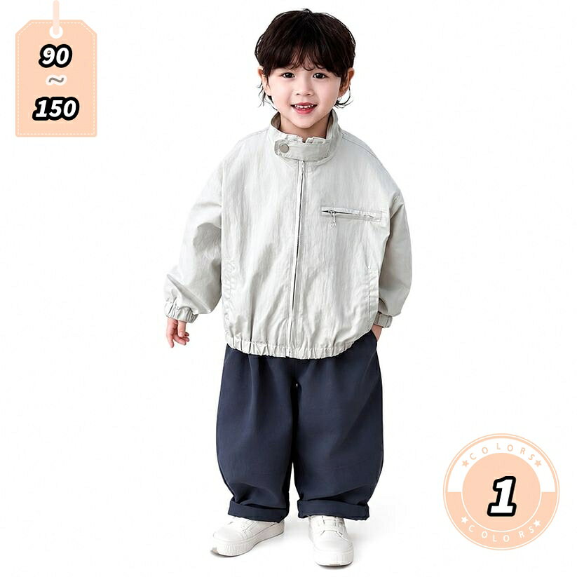 850円OFFクーポン キッズ アウター ジャケット 動きやすい ゆったり ジャンパー 子供服 長袖 男の子 女の子 ブルゾン スタンドカラー 薄手 春秋 カジュアル 通学 通園 お出かけ 羽織り 上着 ライトアウター lightningbolt