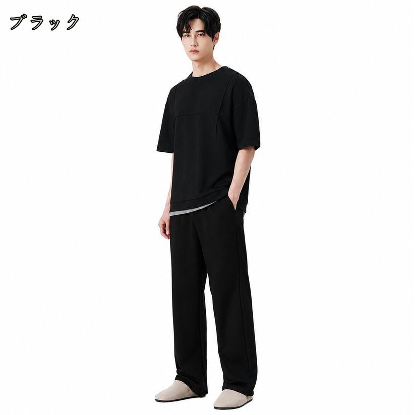ライトニングのセットアップ メンズ ゆったり 半袖 上下セット スウェット ジャージ tシャツ ロングパンツ スポーツウェア ルームウェア 部屋着 カジュアル 春 夏 大きいサイズ lightningbolt｜アングル3