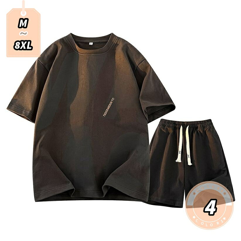 500円OFFクーポン セットアップ メンズ 半袖 ゆったり 体型カバー 上下セット クルーネック Tシャツ ハーフパンツ ショートパンツ カジュアル ルームウェア 夏 部屋着 運動着 涼しい 大きいサイズ lightningbolt