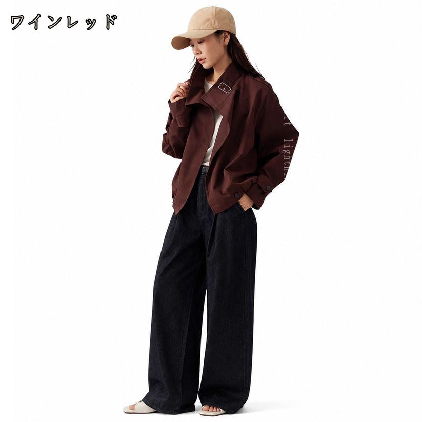1000円OFFクーポン ショートトレンチコート レディース 体型カバー スプリングコー...
