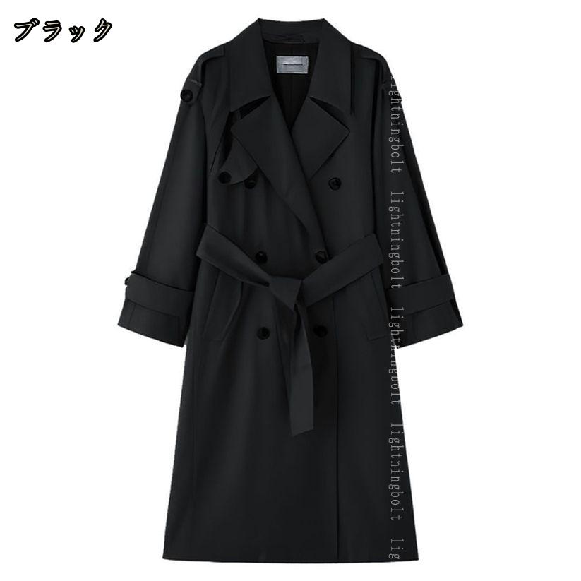 1000円OFFクーポン トレンチコート レディース ロング丈 体型カバー 着痩せ ダブル...