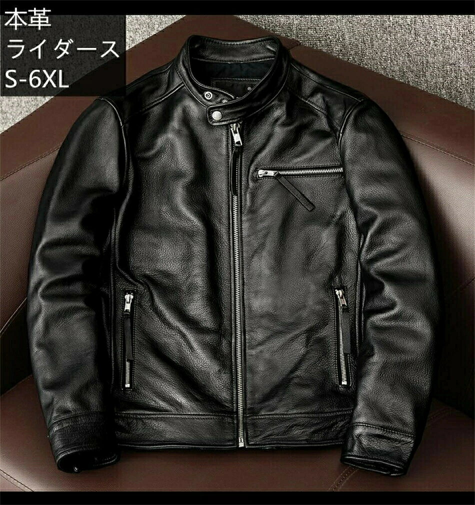 乐天商城 - 牛革 ライダースー ジャケット メンズ 本革 ダブルライダースジャケット シングルライダースジャケット トラッカージャケット　ライダースジャケット バイカージャケット 本革ジャケット ピーコート
