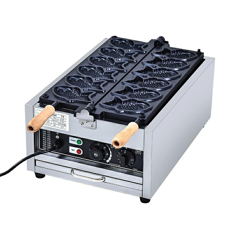 乐天商城 - 鯛焼きメーカー 業務用電気たい焼き機 業務用電気加熱たい焼き焙煎機 アイスクリームたい焼き焙煎機 均一加熱三種焙煎機108°スイッチ設計、固定支点は自由に開閉でき、一方を反転し