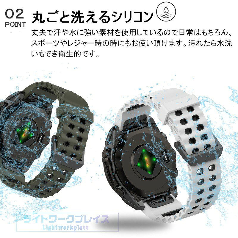 ライトワークプレイスのガーミン Garmin Fenix 8 7 6 5 7Pro 6Pro Approach S6 Forerunner 945 935 バンド ベルト 調整可能 軽量 通気性 交換バンド シリコン 交換ストラップ 柔らか Garmin Fenix 8 交換ベルト 腕時計ベルト シフト 運動 スポーツ 替えバンド 替えバンド 47mm/51mm対応 おしゃれ｜アングル3