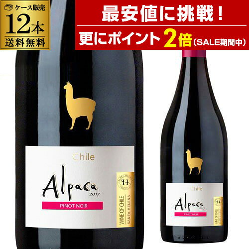 【最安値に挑戦＆P2倍 SS中】1本あたり558円(税込) 送料無料アルパカ ピノ ノワール サンタ ヘレナ 750ml 12本入ケース チリ セントラルヴァレー ミディアムボディ 赤ワイン ITO